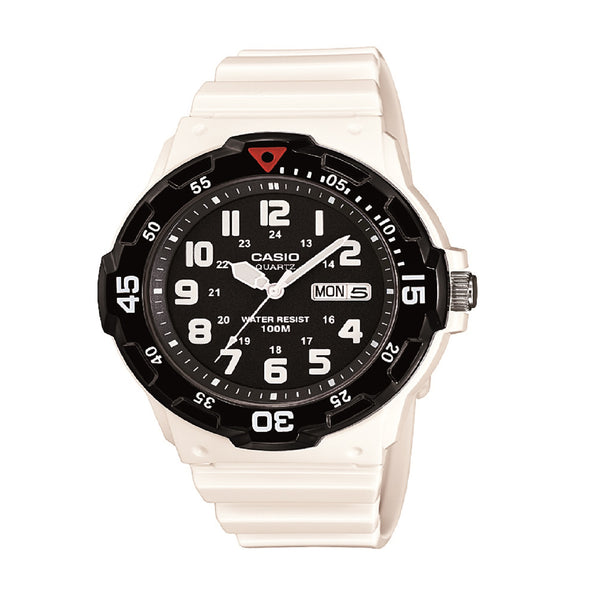 Reloj de pulsera con correa de Resina Blanco con esfera de color Negro con estilo Deportivo resistencia al agua de 100metros