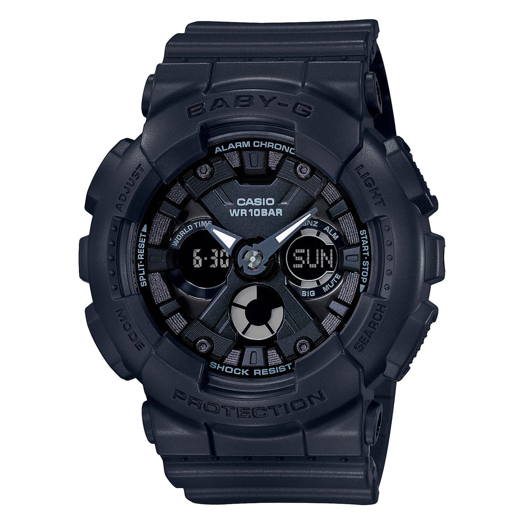 Reloj de pulsera con correa de Resina Negro con esfera de color Negro con estilo Urbano resistencia al agua de 100metros