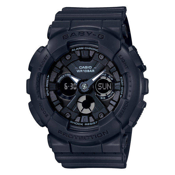 Reloj de pulsera con correa de Resina Negro con esfera de color Negro con estilo Urbano resistencia al agua de 100metros