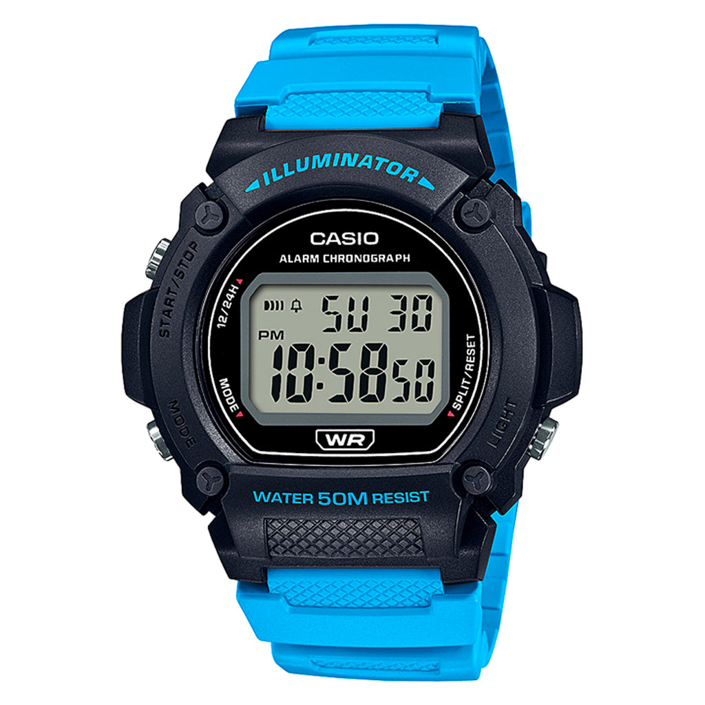Reloj de pulsera con correa de Resina Azul con esfera de color Gris con estilo Deportivo resistencia al agua de 50metros