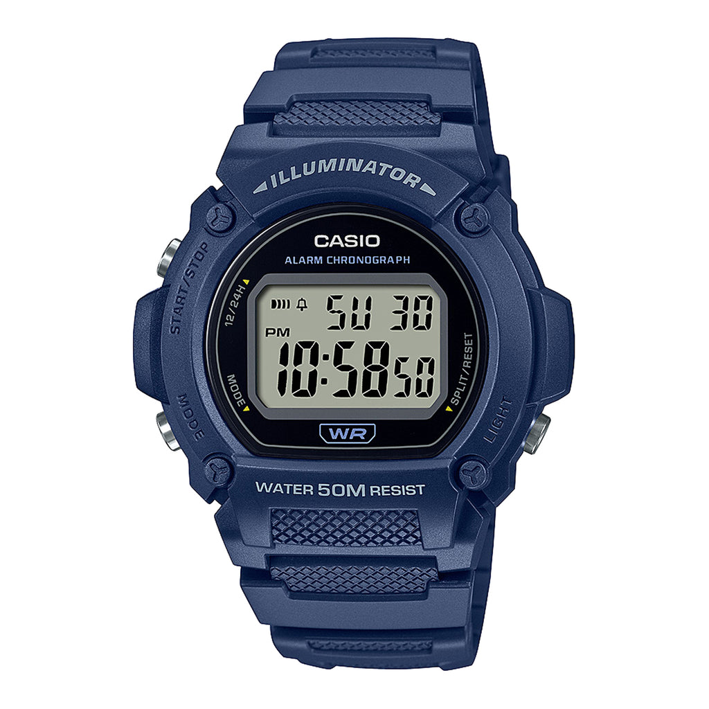 Reloj de pulsera con correa de Resina Azul con esfera de color Gris con estilo Deportivo resistencia al agua de 50metros