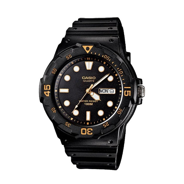 Reloj de pulsera con correa de Resina Negro con esfera de color Negro con estilo Deportivo resistencia al agua de 100metros