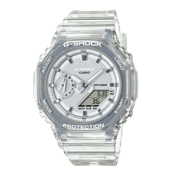 Reloj de pulsera con correa de Resina Transparente - Blanco con esfera de color Blanco con estilo Deportivo resistencia al agua de 200metros