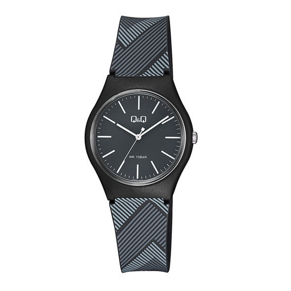 Reloj de pulsera con correa de Cuero Negro con esfera de color Negro con estilo Fashion resistencia al agua de 100metros