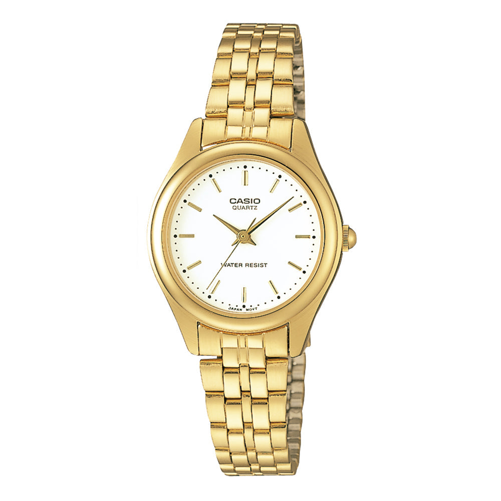 Reloj de pulsera con correa de Acero inoxidable Dorado con esfera de color Dorado con estilo Clásico resistencia al agua de 30 metros