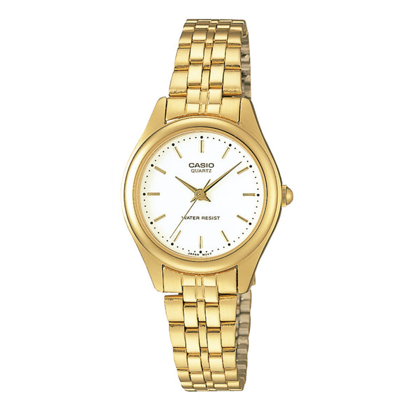 Reloj de pulsera con correa de Acero inoxidable Dorado con esfera de color Dorado con estilo Clásico resistencia al agua de 30 metros