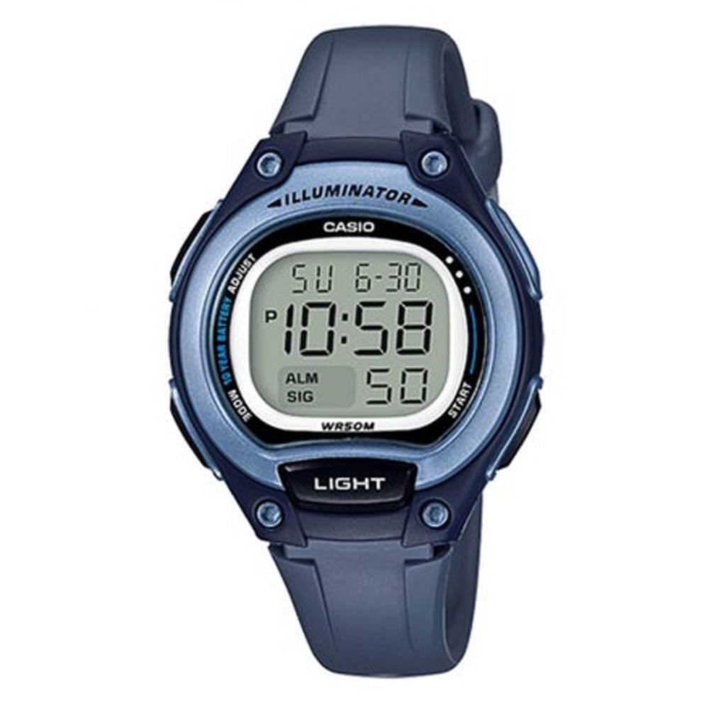 Reloj de pulsera con correa de Resina Azul con esfera de color Gris con estilo Deportivo resistencia al agua de 50metros