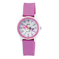 Reloj de pulsera con correa de Resina Rosado con esfera de color Blanco con estilo Fashion resistencia al agua de 100metros