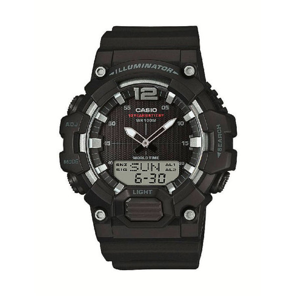 Reloj de pulsera con correa de Resina Negro con esfera de color Negro con estilo Deportivo resistencia al agua de 100metros