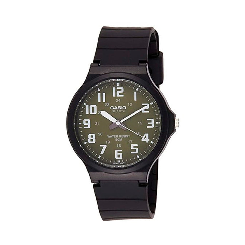 Reloj de pulsera con correa de Resina Negro con esfera de color Negro con estilo Clásico resistencia al agua de 50metros