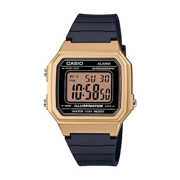 Reloj de pulsera con correa de Resina Negro con esfera de color Negro con estilo Vintage resistencia al agua de 50metros