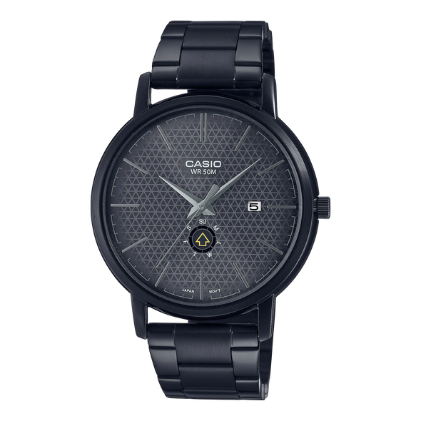 Reloj de pulsera con correa de Acero inoxidable Negro con esfera de color Negro con estilo Clásico resistencia al agua de 50metros
