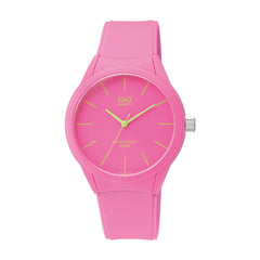 Reloj de pulsera con correa de Resina Rosado con esfera de color Rosado con estilo Fashion resistencia al agua de 100metros