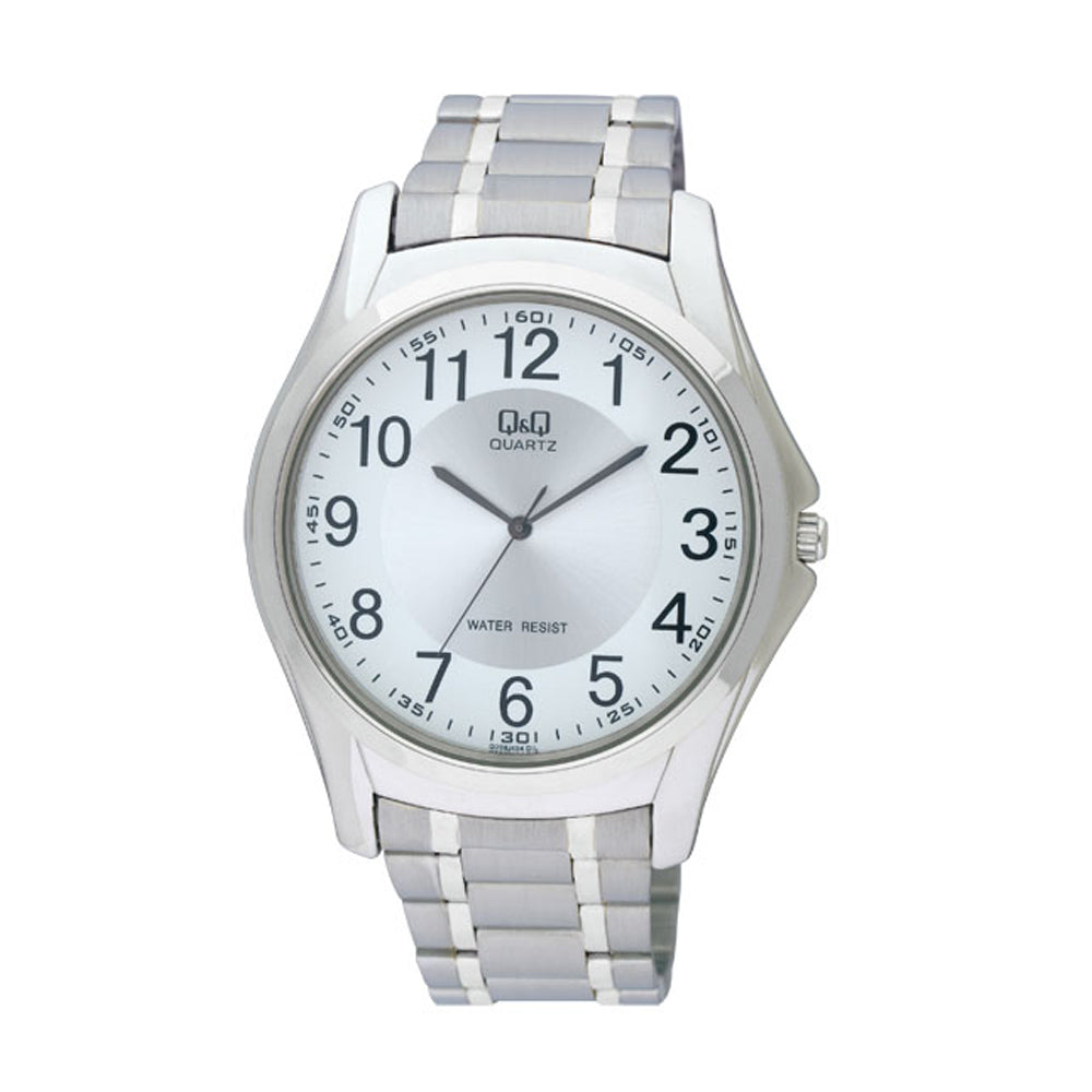 Reloj de pulsera con correa de Acero inoxidable Plateado con esfera de color Blanco con estilo Clásico resistencia al agua de 30 metros