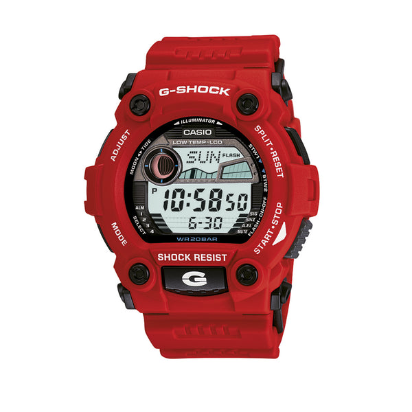 Reloj de pulsera con correa de Resina Rojo con esfera de color Gris con estilo Urbano resistencia al agua de 200metros