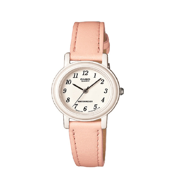 Reloj de pulsera con correa de Cuero Rosado con esfera de color Blanco con estilo Vintage resistencia al agua de 30 metros