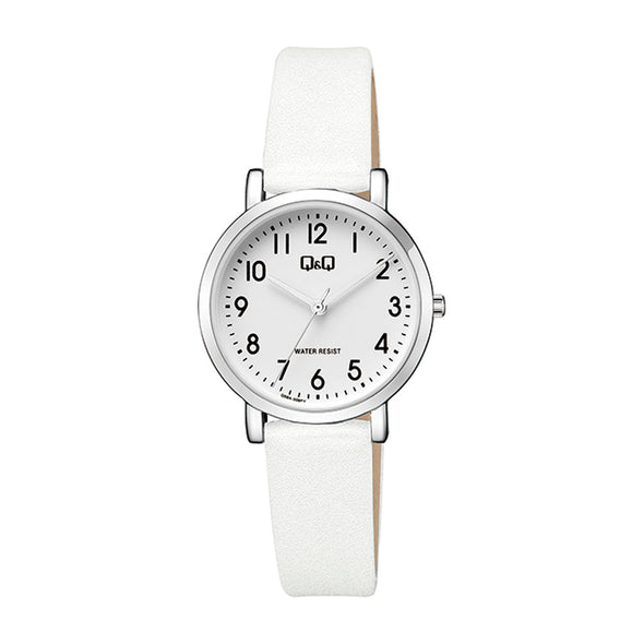 Reloj de pulsera con correa de Piel Sintética Blanco con esfera de color Blanco con estilo Fashion resistencia al agua de 30 metros