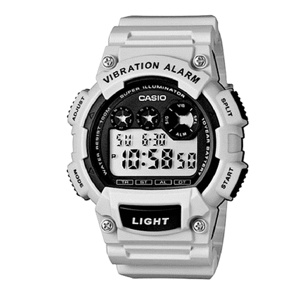 Reloj de pulsera con correa de Resina Blanco con esfera de color Negro con estilo Deportivo resistencia al agua de 50metros