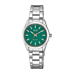 Reloj de pulsera con correa de Acero inoxidable Plateado con esfera de color Verde con estilo Fashion resistencia al agua de 50metros