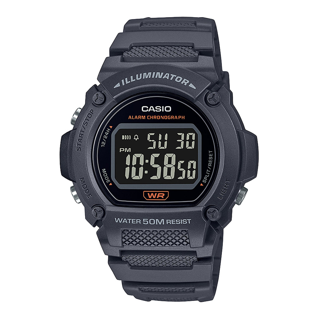 Reloj de pulsera con correa de Resina Negro con esfera de color Negro con estilo Deportivo resistencia al agua de 50metros