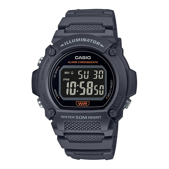 Reloj de pulsera con correa de Resina Negro con esfera de color Negro con estilo Deportivo resistencia al agua de 50metros