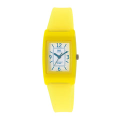 Reloj de pulsera con correa de Resina Amarillo con esfera de color Blanco con estilo Fashion resistencia al agua de 100metros