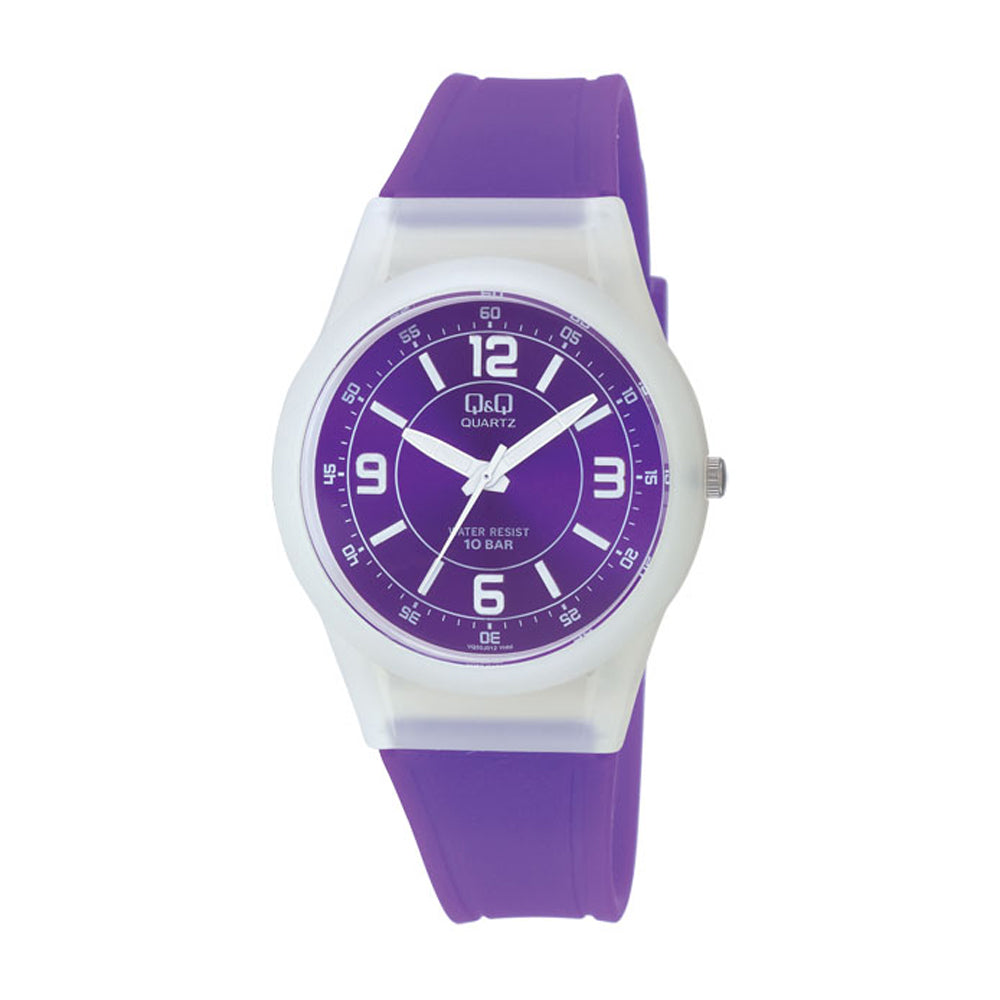 Reloj de pulsera con correa de Resina Morado con esfera de color Morado con estilo Fashion resistencia al agua de 100metros