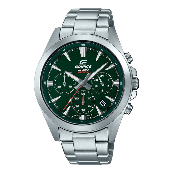 Reloj de pulsera con correa de Acero inoxidable Plateado con esfera de color Verde con estilo Deportivo resistencia al agua de 100metros