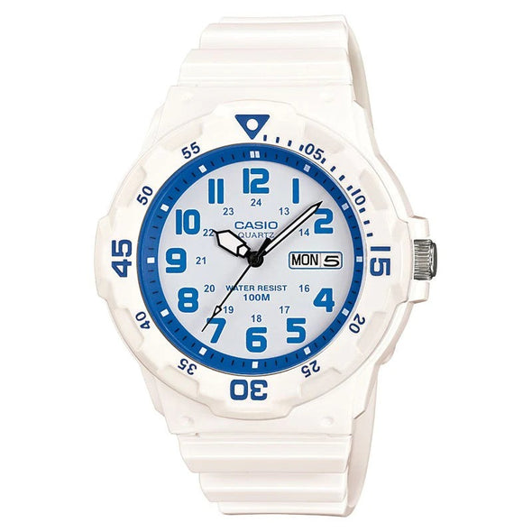 Reloj de pulsera con correa de Resina Blanco con esfera de color Blanco con estilo Casual resistencia al agua de 100metros