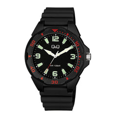 Reloj de pulsera con correa de Resina Negro con esfera de color Negro con estilo Fashion resistencia al agua de 100metros