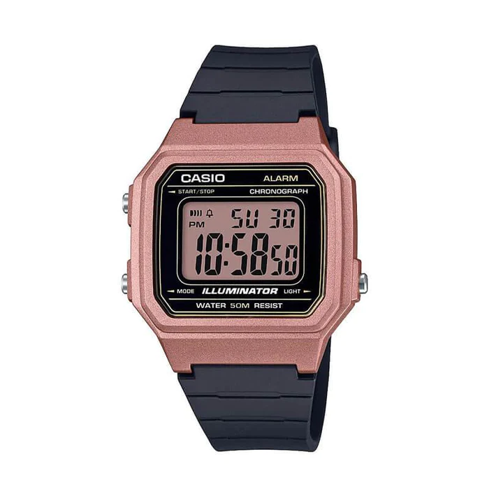 Reloj de pulsera con correa de Resina Negro con esfera de color Negro con estilo Vintage resistencia al agua de 50metros