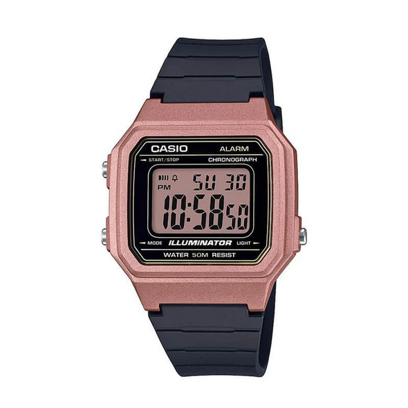 Reloj de pulsera con correa de Resina Negro con esfera de color Negro con estilo Vintage resistencia al agua de 50metros