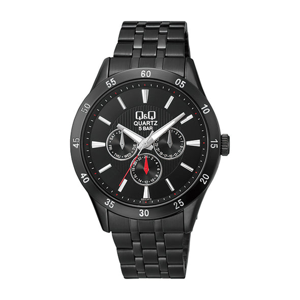 Reloj de pulsera con correa de Acero inoxidable Negro con esfera de color Negro con estilo Fashion resistencia al agua de 50metros