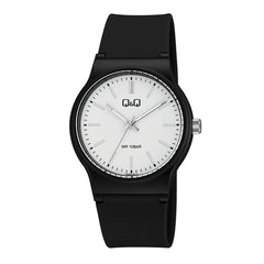 Reloj de pulsera con correa de Resina Negro con esfera de color Blanco con estilo Fashion resistencia al agua de 100metros