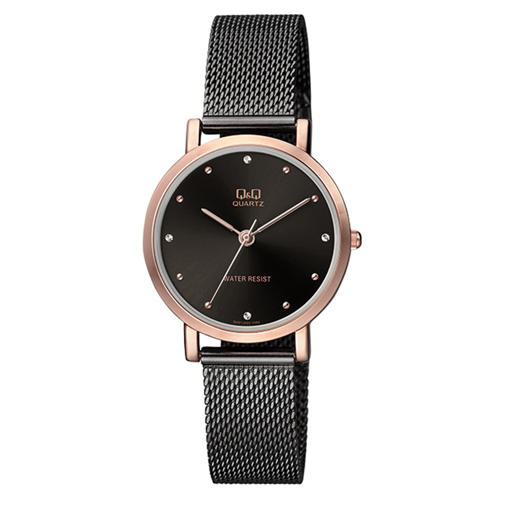 Reloj de pulsera con correa de Acero inoxidable Negro con esfera de color Negro con estilo Fashion resistencia al agua de 30 metros
