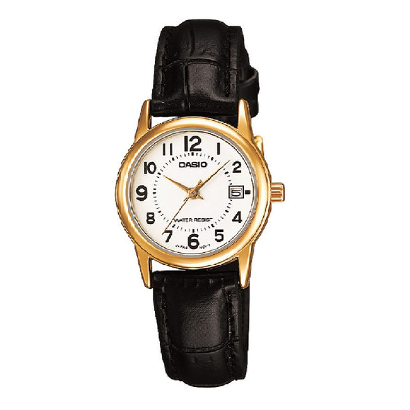 Reloj de pulsera con correa de Cuero Café con esfera de color Blanco con estilo Clásico resistencia al agua de 30 metros