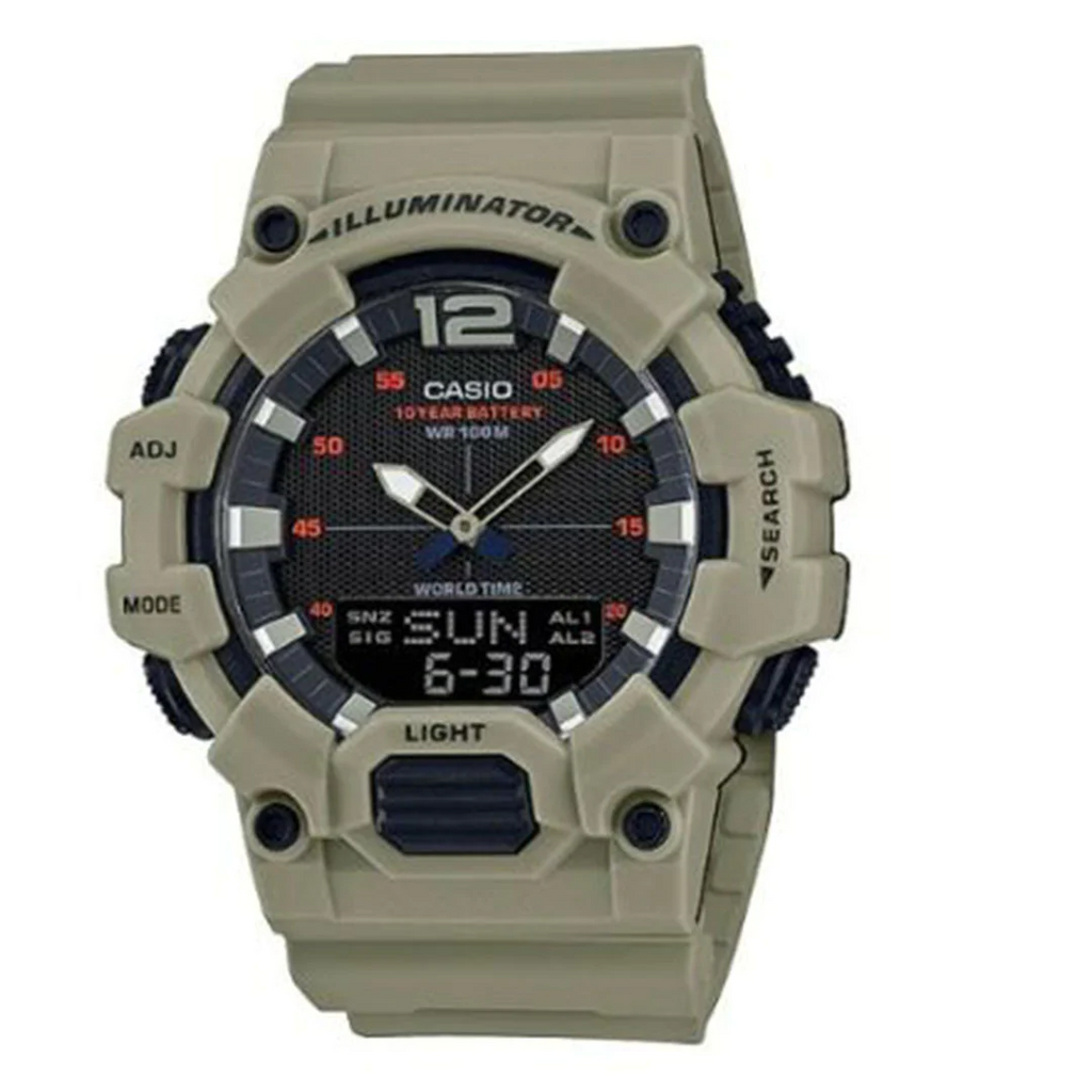 Reloj de pulsera con correa de Resina Verde con esfera de color Negro con estilo Deportivo resistencia al agua de 100metros
