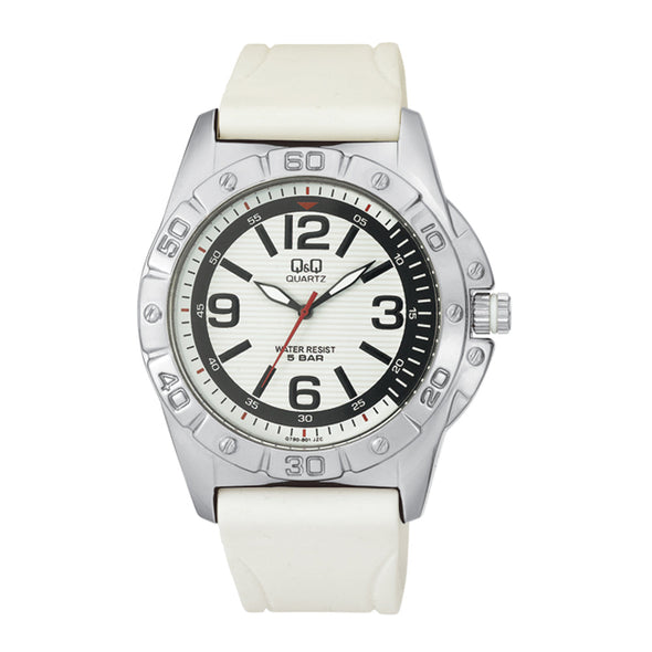 Reloj de pulsera con correa de Silicio Blanco con esfera de color Blanco con estilo Fashion resistencia al agua de 50metros