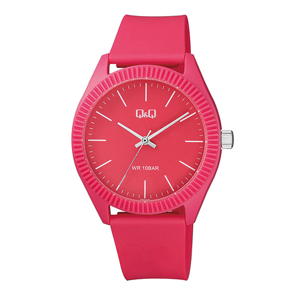 Reloj de pulsera con correa de Resina Rojo con esfera de color rojo con estilo Fashion resistencia al agua de 100metros