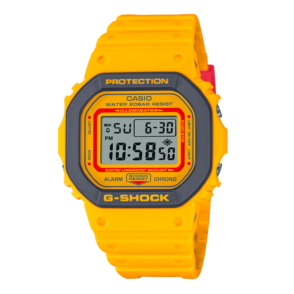 Reloj de pulsera con correa de Resina Amarillo con esfera de color Amarillo con estilo Urbano resistencia al agua de 200metros