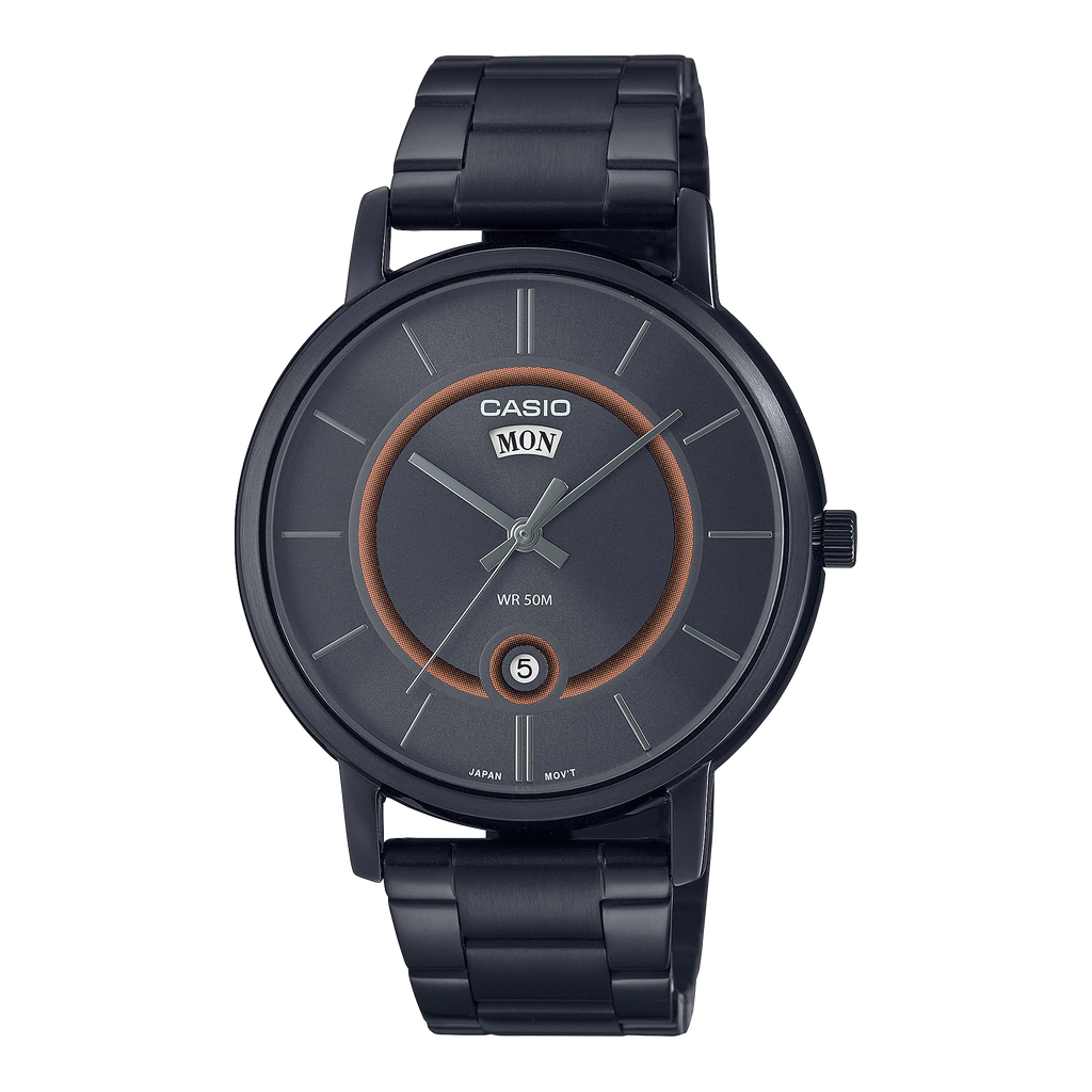 Reloj de pulsera con correa de Acero inoxidable Negro con esfera de color Negro con estilo Clásico resistencia al agua de 50metros