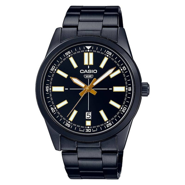 Reloj de pulsera con correa de Acero inoxidable Negro con esfera de color Negro con estilo Clásico resistencia al agua de 30 metros