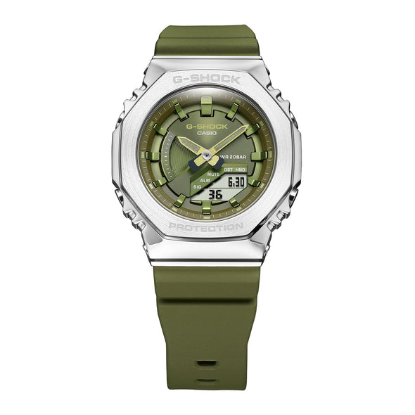 Reloj de pulsera con correa de Resina Verde con esfera de color Verde con estilo Urbano resistencia al agua de 200metros