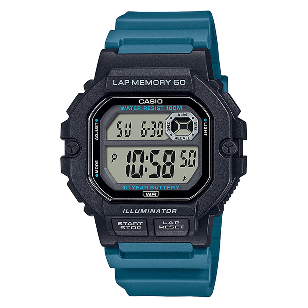 Reloj de pulsera con correa de Resina Azul con esfera de color Gris con estilo Deportivo resistencia al agua de 100metros