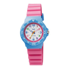 Reloj de pulsera con correa de Resina Rosado con esfera de color Blanco con estilo Fashion resistencia al agua de 100metros