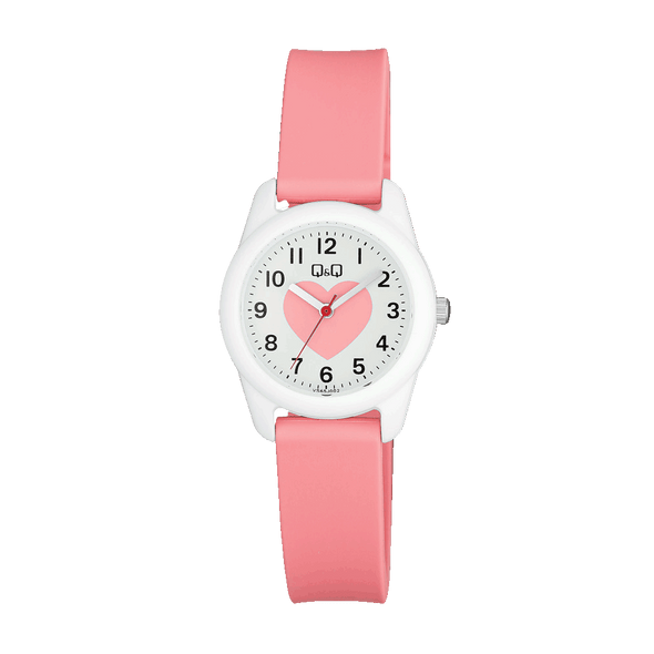Reloj de pulsera con correa de Resina Rosado con esfera de color Blanco con estilo Fashion resistencia al agua de 30 metros