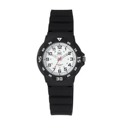 Reloj de pulsera con correa de Resina Negro con esfera de color Blanco con estilo Fashion resistencia al agua de 100metros
