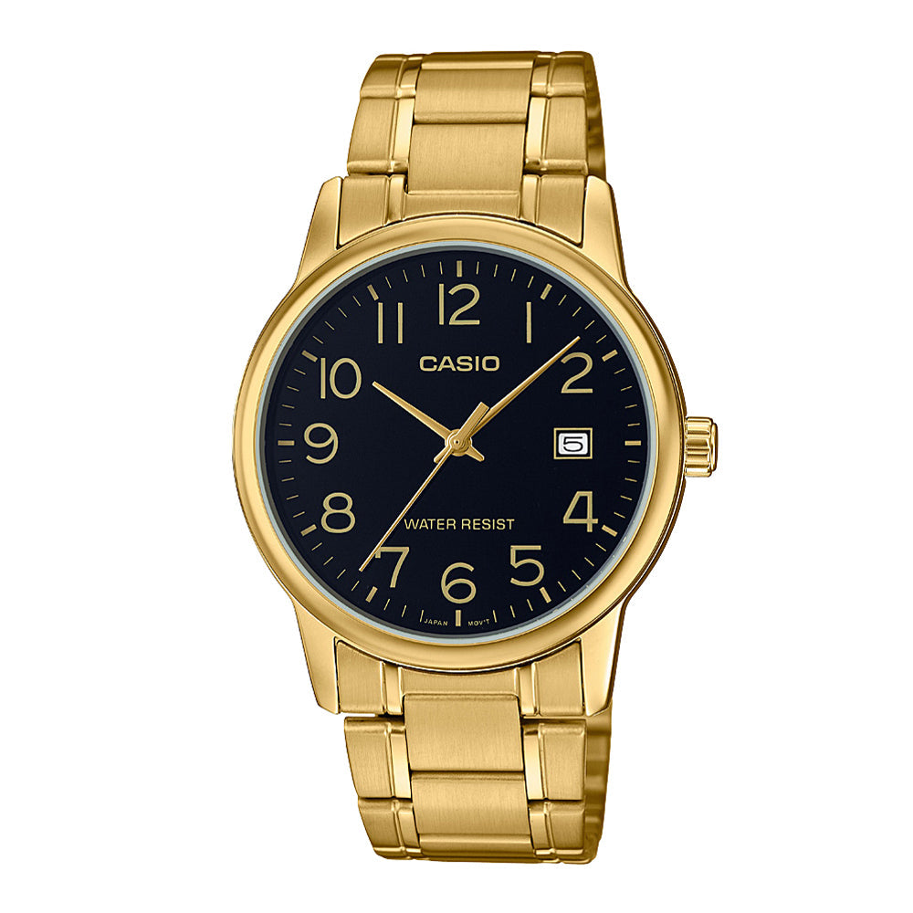 Reloj de pulsera con correa de Acero inoxidable Dorado con esfera de color Blanco con estilo Clásico resistencia al agua de 30 metros