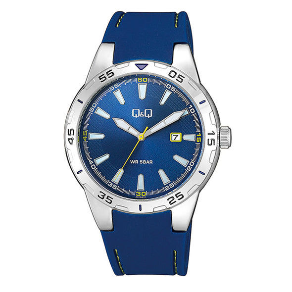 Reloj de pulsera con correa de Resina Azul con esfera de color Azul con estilo Fashion resistencia al agua de 50metros