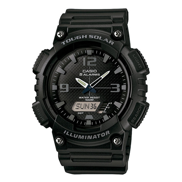 Reloj de pulsera con correa de Resina Negro con esfera de color Negro con estilo Deportivo resistencia al agua de 100metros
